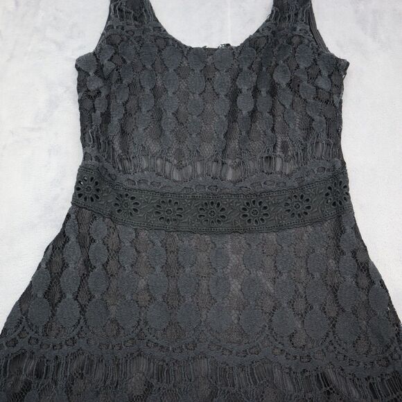 Cecico Dress Womens S Black Sleeveless Scoop Neck Polyester Lace Zip Tank Dress - Picture 10 of 16